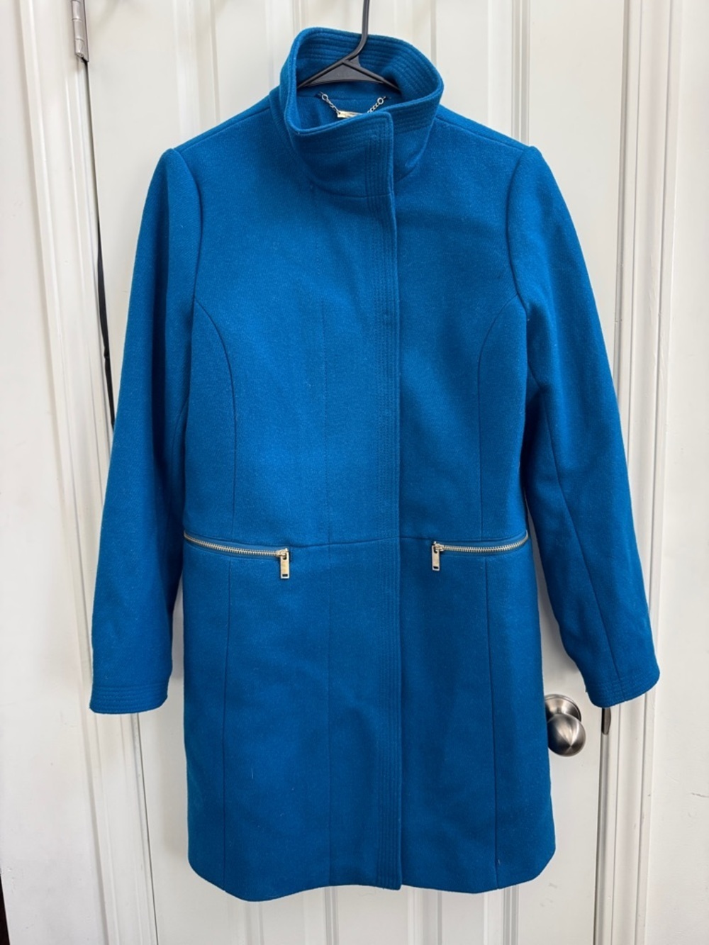 Worthington Teal Blue Wool-Blend Pea Coat